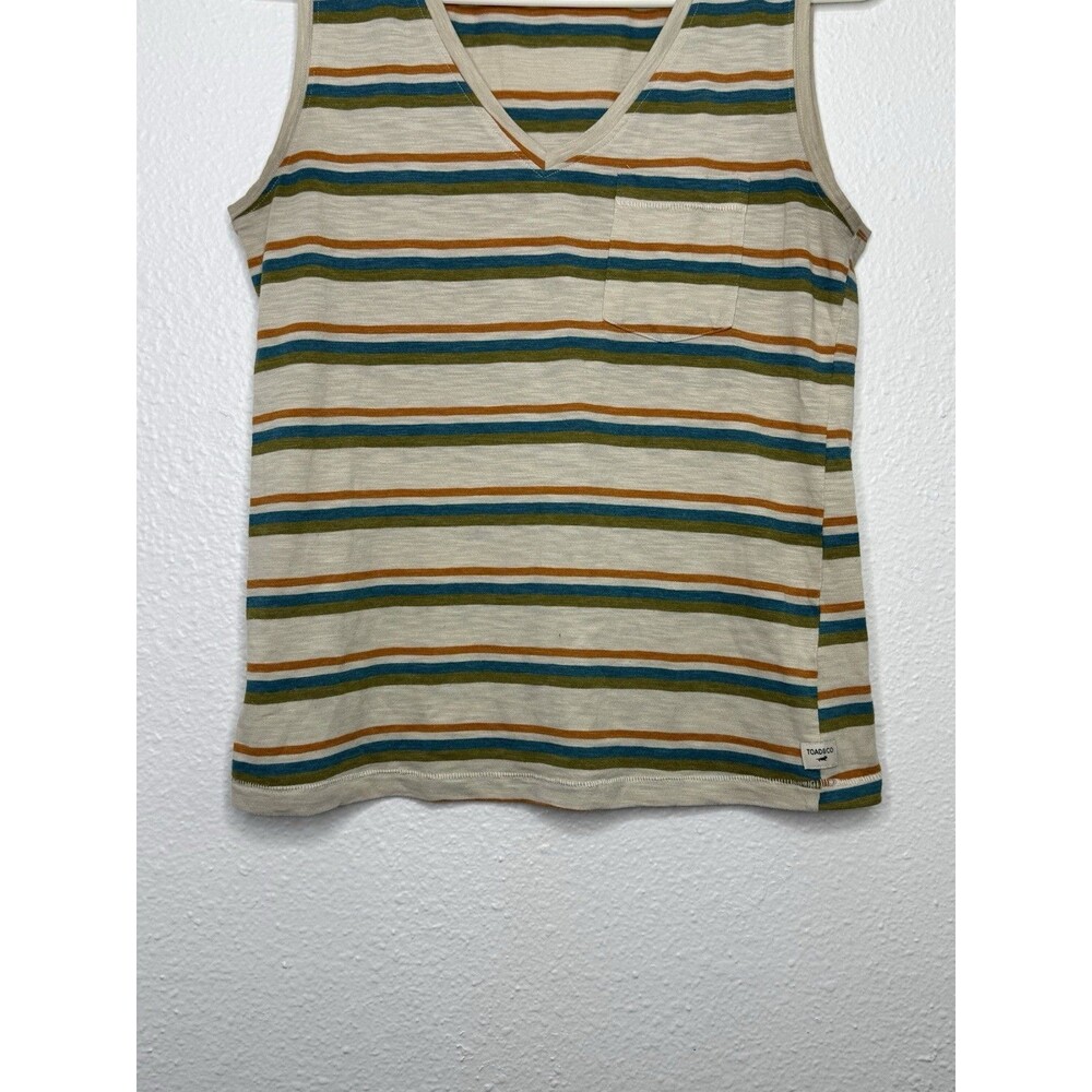 Toad and Co 2023 Women's XS Organic Cotton Blend V-Neck Tank Top Retro Style - Picture 4 of 13